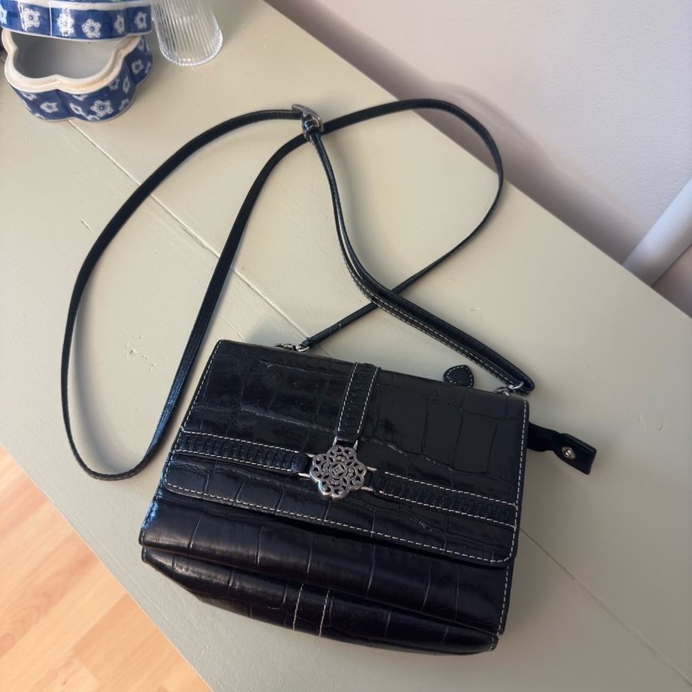 Womens black leather crossbody purse by Brighton